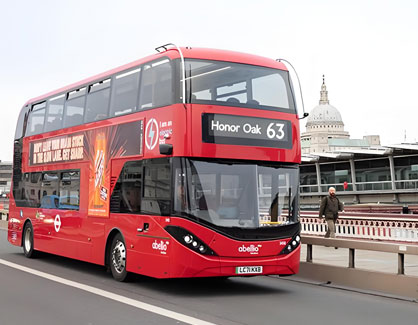 LED bus destination sign for public transit in London