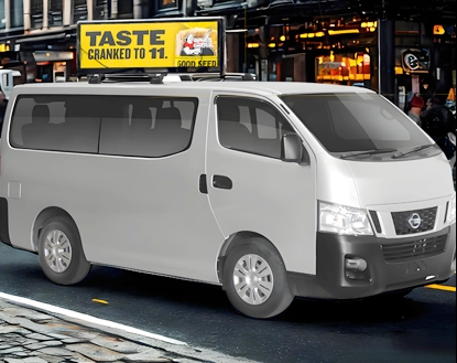 Food Delivery Fleet Advertising with Car roof LED Display