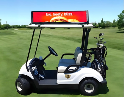 Golf Cart Advertising with Car Digital Billboard