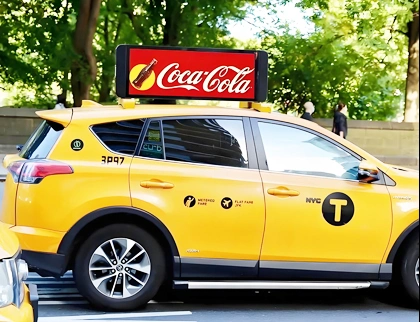 Taxi/Rideshare Advertising with Taxi Top LED Display
