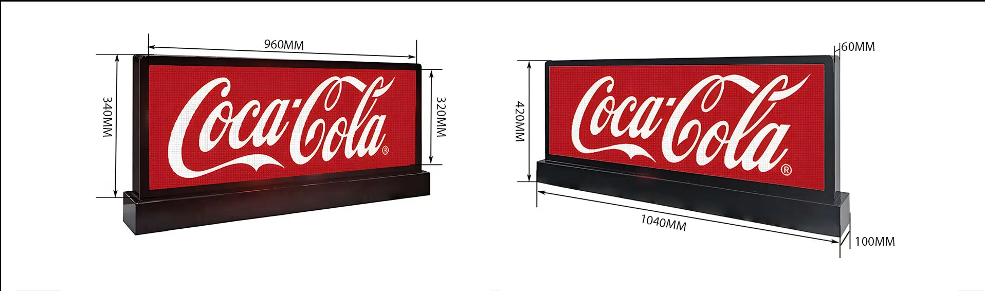 car roof led display size